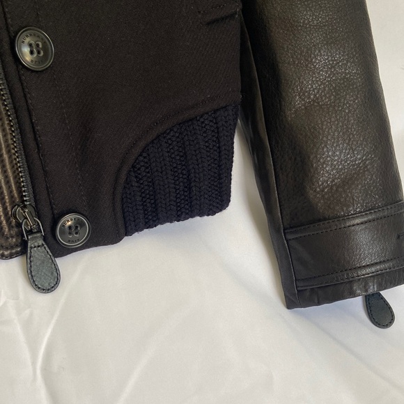Burberry Black Leather Bomber Jacket - Picture 4 of 6